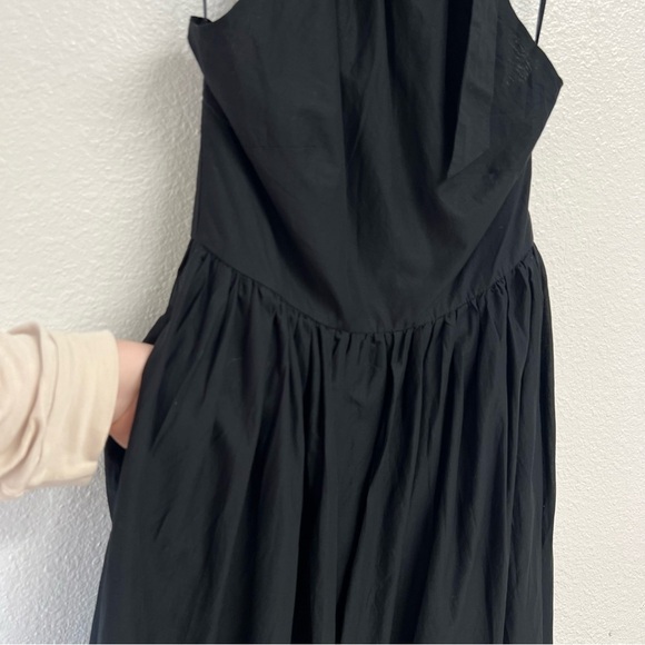 J. Crew Factory Tie-neck Midi Dress Eyelet Trim in Black Size 10 NWT - Picture 8 of 12